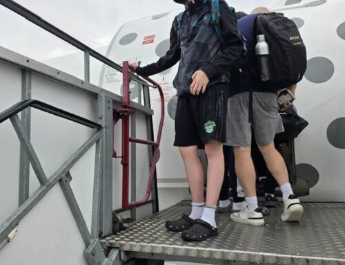 Limerick Celtics U14 Celtics Tigers boys on their way to Barcelona for the Euro Youth International basketball tournament