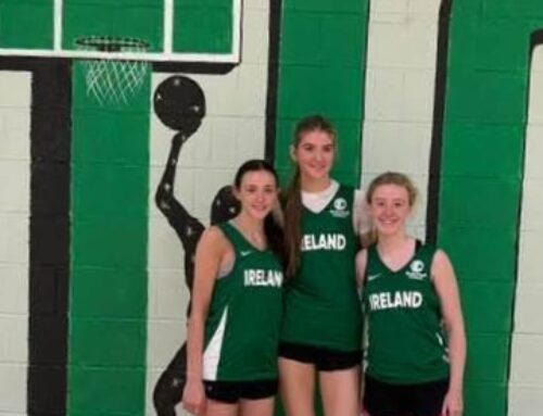 Limerick Celtics u16 Irish internationals Laura, Madelyn and Robyn at Irish training with The Irish U16 girls team in Salesians